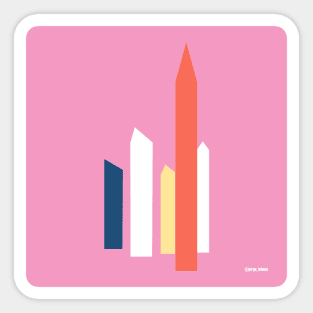 satellite towers art in mexican landscape wallpaper of modern architecture ecopop pink Sticker